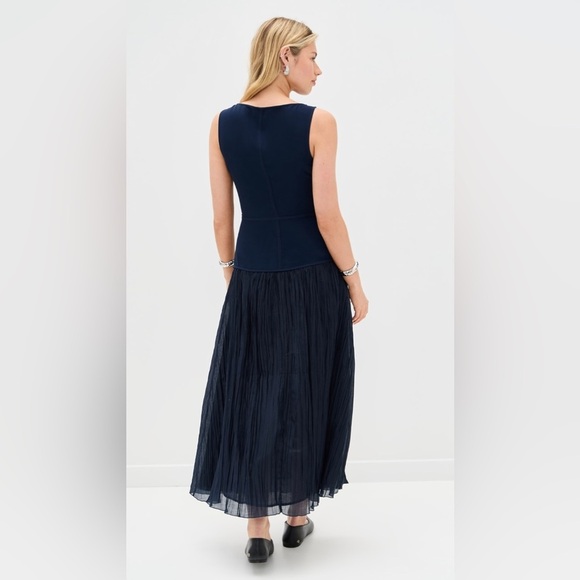 NEW Reformation Cyra Navy Blue Midi Dress Size 6 B1712 - Picture 3 of 7